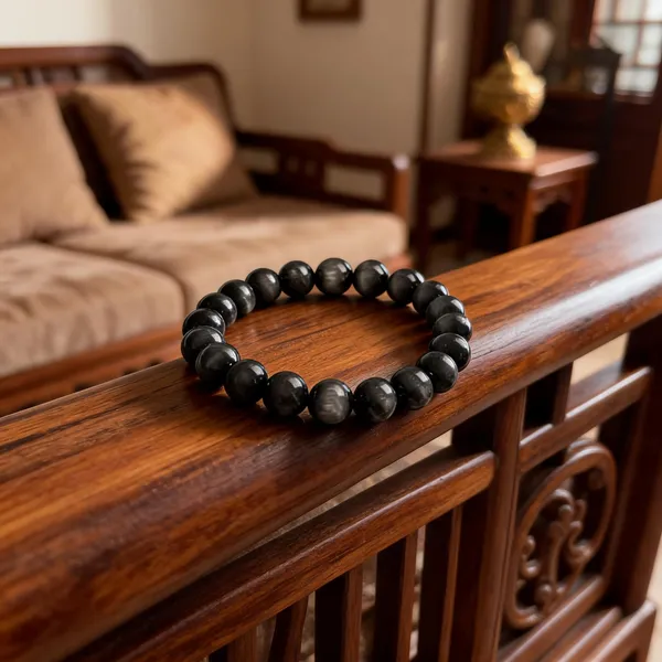 Black_Stone_Beads_Bracelet_For_Unisex
