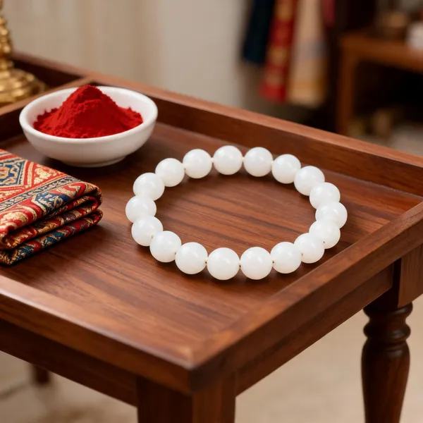 White_Stone_Beads_Bracelet_For_Unisex