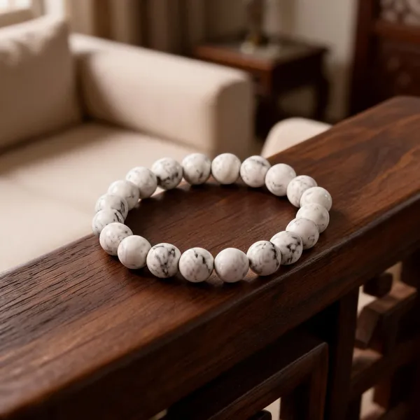 White_Stone_Beads_Bracelet_For_Unisex