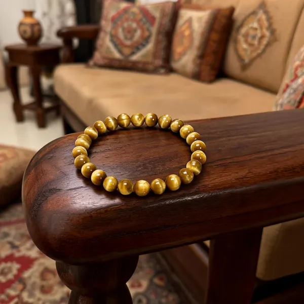 Golden_Brown_Stone_Beads_Bracelet_For_Unisex