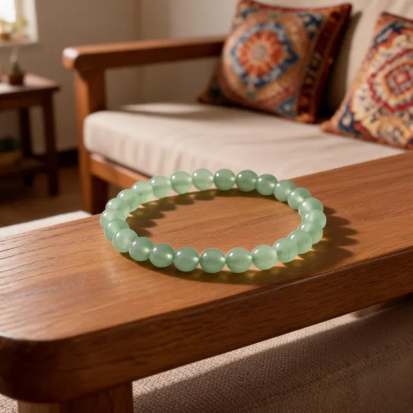 Green_Aventurine_Stone_Beads_Stretch_Bracelet_For_Unisex