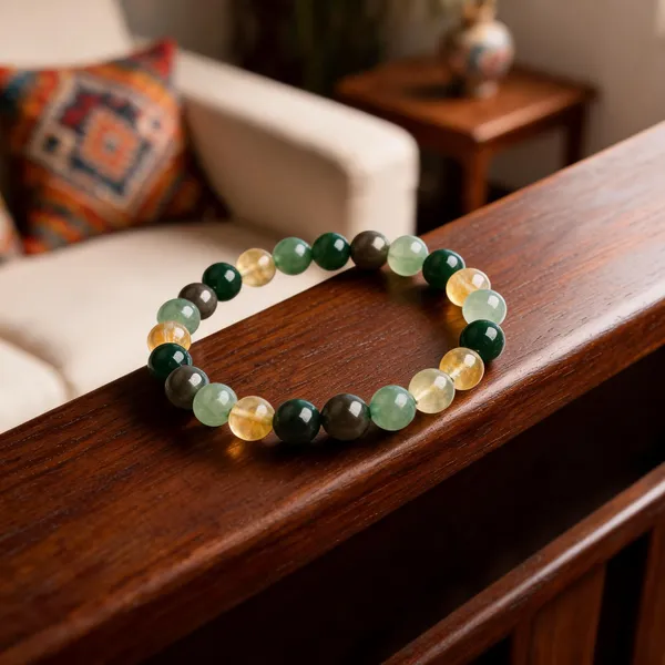 Green_Stone_Beads_Bracelet_For_Unisex