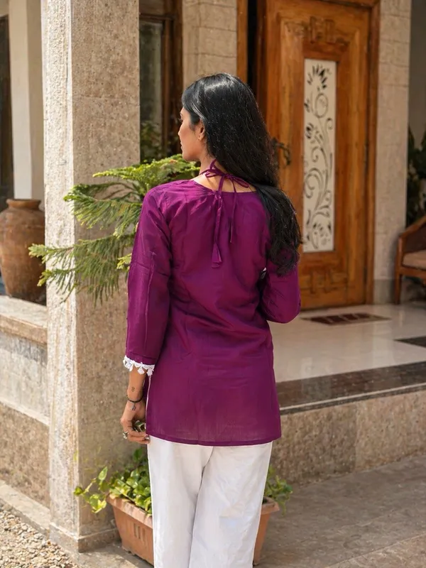 Purple_Cotton_Short_Kurti_For_Women