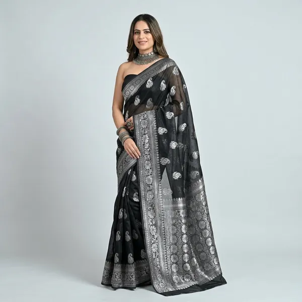 Silver_Onyx_Banarasi_Silk_Saree