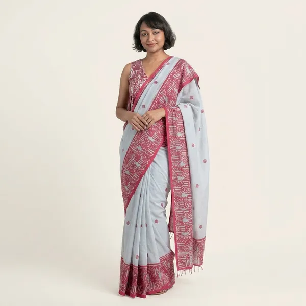 Elegant_Linen_Cotton_Saree_For_Women