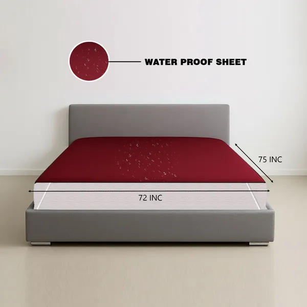ComfortU_Polyester_Double_Bed_Cover_(Red)_-_72x75_Inch_size