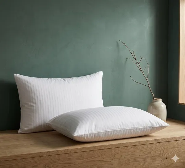 ComfortU_Microfibre_Sleeping_Pillow_Pack_of_2,_16x24_Inch_Stripped_cover_Sleeping_Pillow_(White)