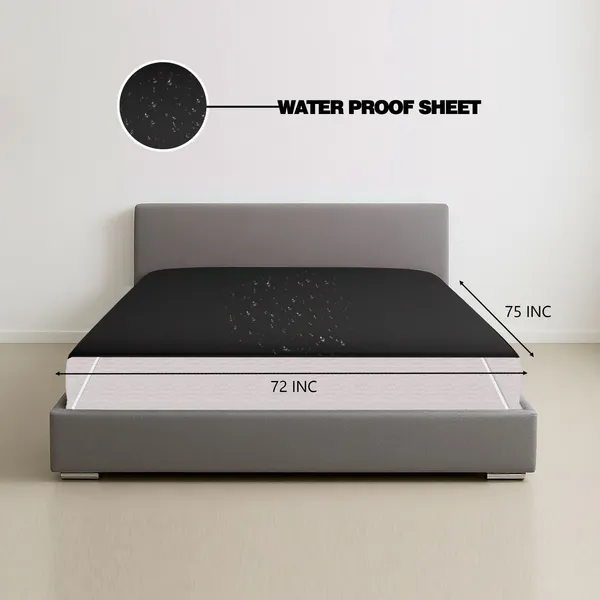 ComfortU_Polyester_Double_Bed_Cover_(Black)_-_72x75_Inch_Size