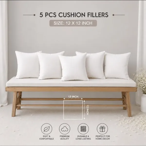 ComfortU_Microfibre_Body_Cushion_Pack_Of_5_Solid_12X12_Microfiber_Cushion_Pillow_Set_Of_5_Soft_Lightweight_(White)