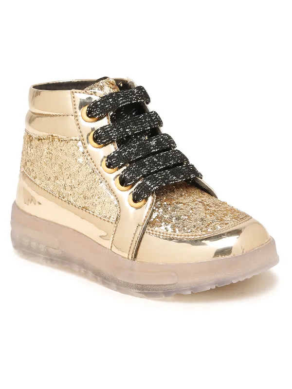 Tiny_Bugs_Unisex_Party_Wear_Lace_Up_Sneakers_-_Golden