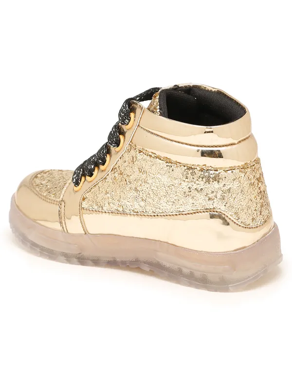 Tiny_Bugs_Unisex_Party_Wear_Lace_Up_Sneakers_-_Golden