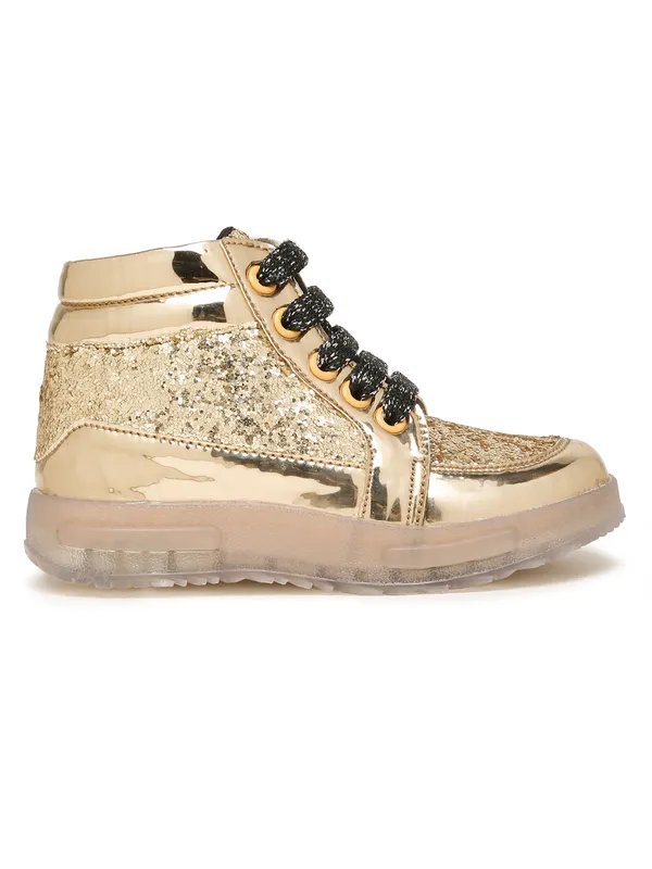 Tiny_Bugs_Unisex_Party_Wear_Lace_Up_Sneakers_-_Golden