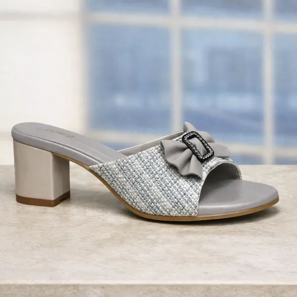 Biege_Synthetic_Leather,_Textile,_TPR_Sole_Heels_For_Women