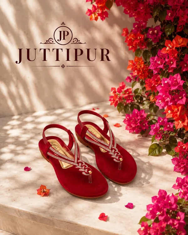 Red_Synthetic_Leather_And_Decorative_Stones_And_Tpr_Sole_Casual_Sandals_For_Women