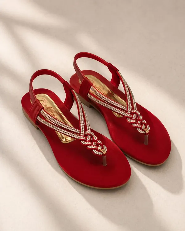 Red_Synthetic_Leather_And_Decorative_Stones_And_Tpr_Sole_Casual_Sandals_For_Women