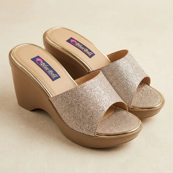 Beige_Synthetic_Leather_And_Shimmer_Fabric_And_Pu_Wedge_Sole_Wedge_Sandals_For_Women