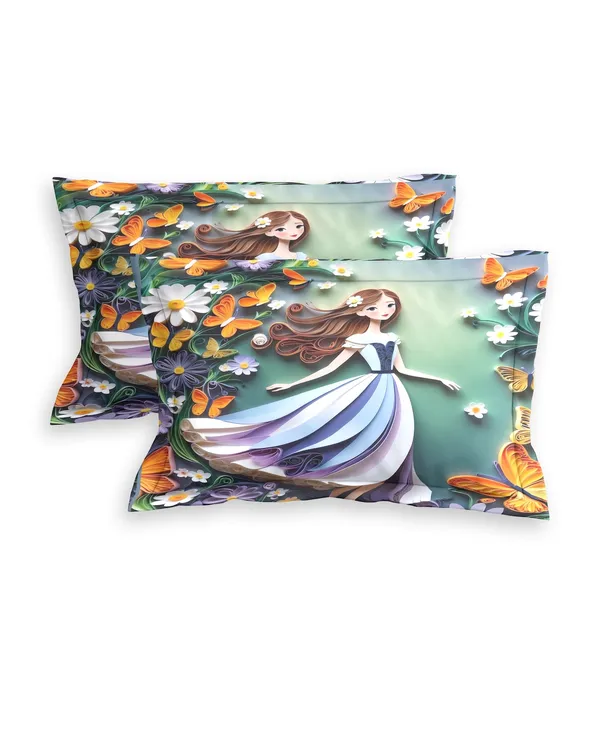 Turquoise_Floral_Butterfly_King_Size_Bedsheet_With_Pillow_Covers
