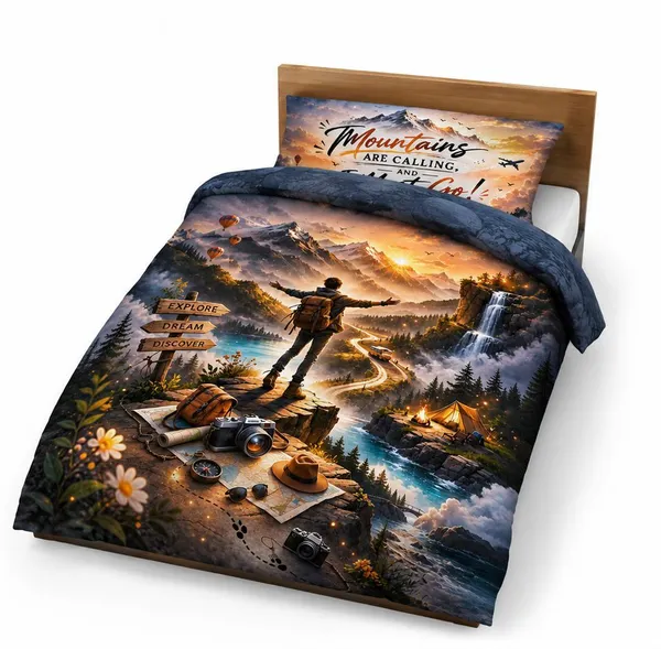 Cotton_Mountains_Are_Calling_Adventure_Theme_Single_Bed_Bedsheet_Set