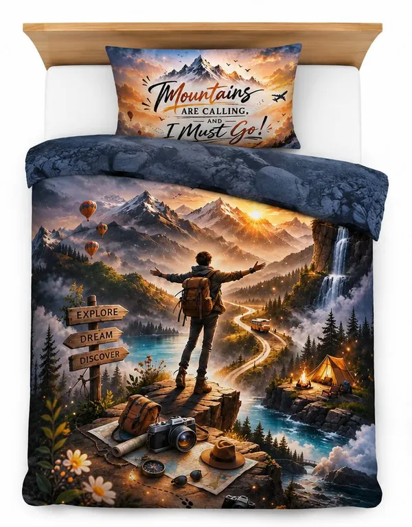 Cotton_Mountains_Are_Calling_Adventure_Theme_Single_Bed_Bedsheet_Set