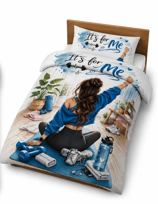 Motivational_Fitness_Printed_Single_Bed_Duvet_Cover_Set