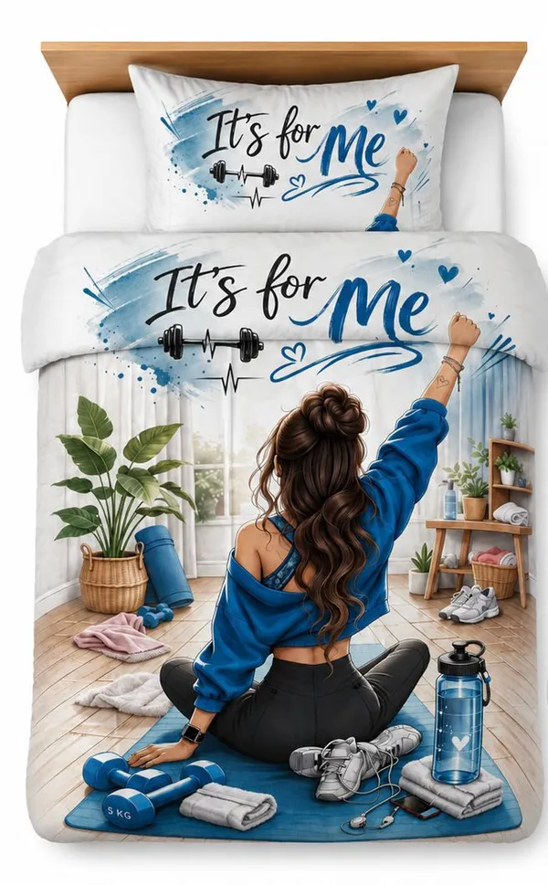 Motivational_Fitness_Printed_Single_Bed_Duvet_Cover_Set