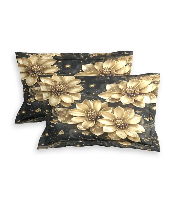 Golden_Floral_Black_King_Size_Bedsheet_With_2_Pillow_Covers