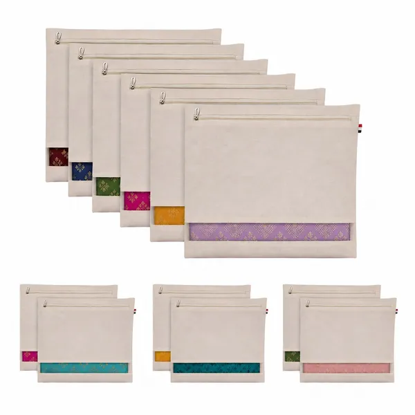 PACK_of_12_Cotton_Saree_Storage_Bag_With_Zip_Closure__