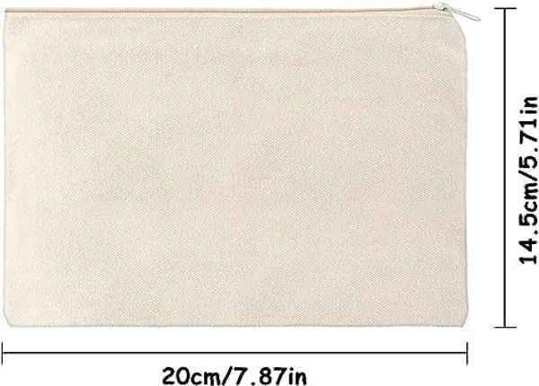 Canvas_Zippered_Utility_Pouch_Multipurpose_Storage_Pack_Of_10