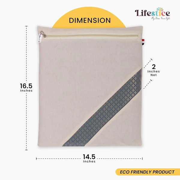 Cotton_Saree_Storage_Bag_Zipper_Mesh_Window_Pack_Of_12