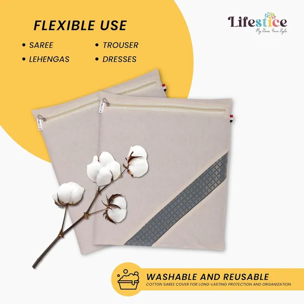 Cotton_Saree_Storage_Bag_Zipper_Mesh_Window_Pack_Of_12
