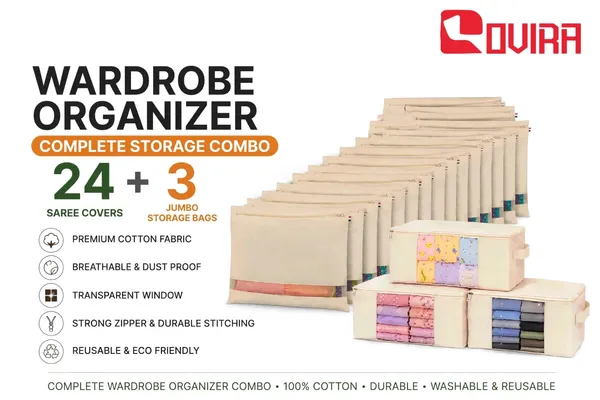 Combo_Pack_Of_27_Premium_Cotton_Saree_Storage_Bags__|_24_Flat_Covers_+_3_Jumbo_Storage_Bags_With_Zio_|_Wardrobe_Organizer_For_Sarees,_Lehengas_&_Clothes_Less