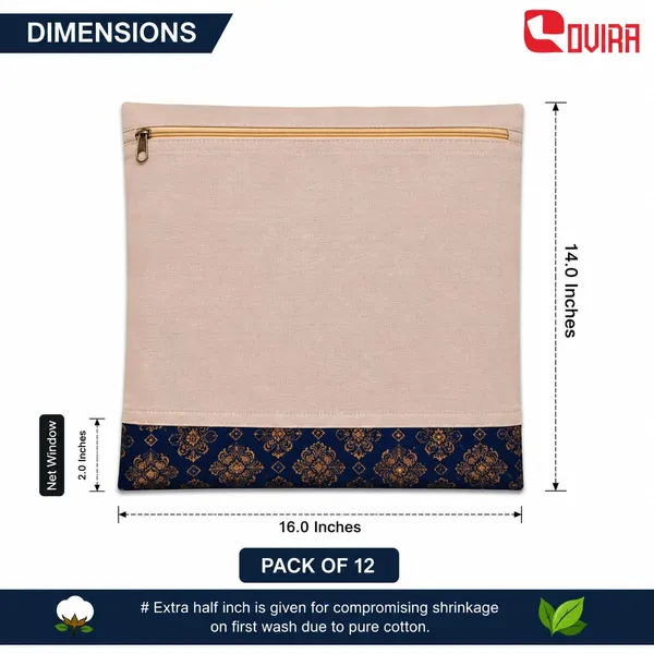 Cotton_Saree_Storage_Cover_With_Zip_Mesh_Window_Pack_Of_12