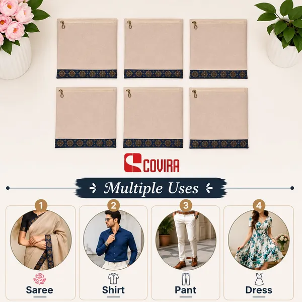 Cotton_Saree_Storage_Cover_With_Zip_Mesh_Window_Pack_Of_12
