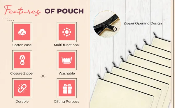 Cream_Canvas_Zippered_Storage_Pouch_Pack_Of_(12-20)