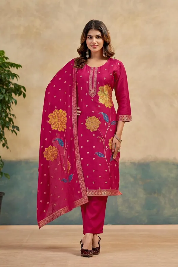 Pink_Embroidered_Viscose_Rayon_Kurta_Set_For_Women