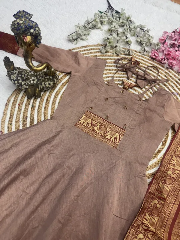 Beige_Silk_Embroidered_Anarkali_Suit_Set_For_Women
