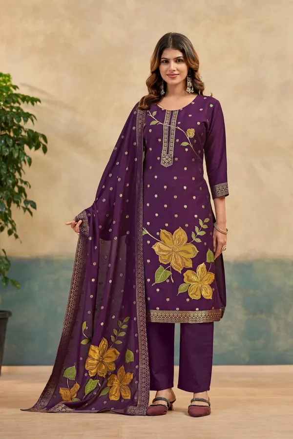 Purple_Floral_Embroidered_Viscose_Rayon_Suit_Set_For_Women