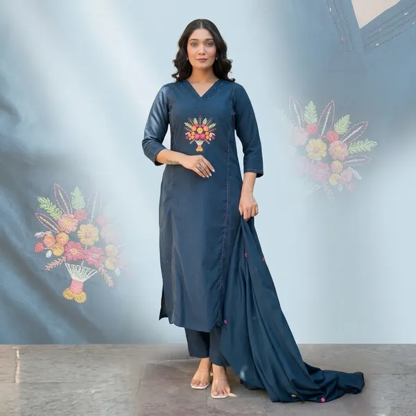 Blue_Embroidered_Silk_Blend_Kurta_Set_With_Dupatta_For_Women