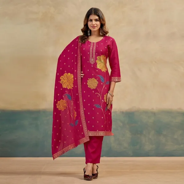 Pink_Embroidered_Viscose_Rayon_Kurta_Set_For_Women