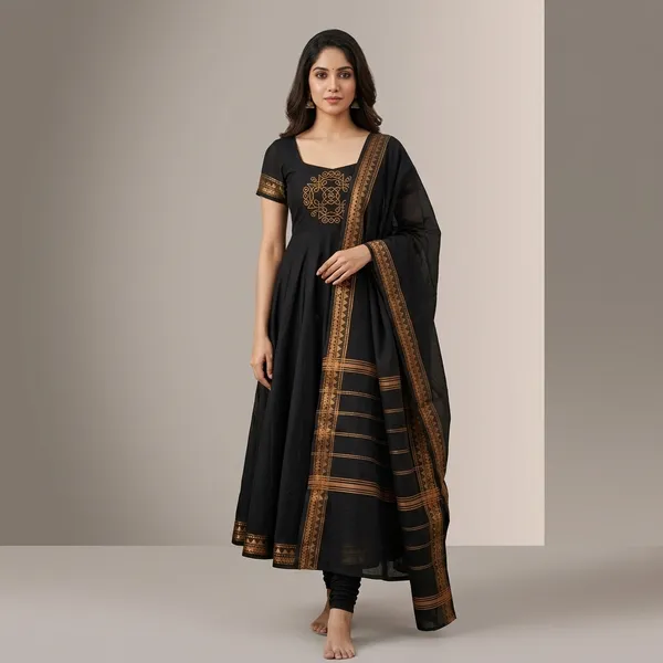 Black_Georgette_Embroidered_Anarkali_Suit_With_Dupatta_For_Women