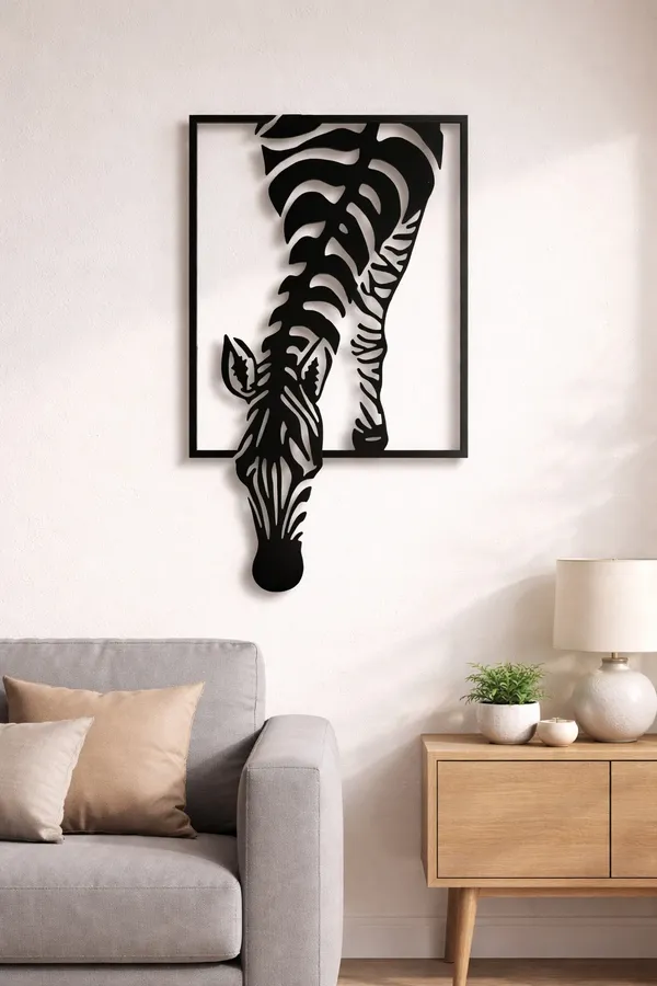 Black_And_White_Decorative_Giraffe_Wall_Art