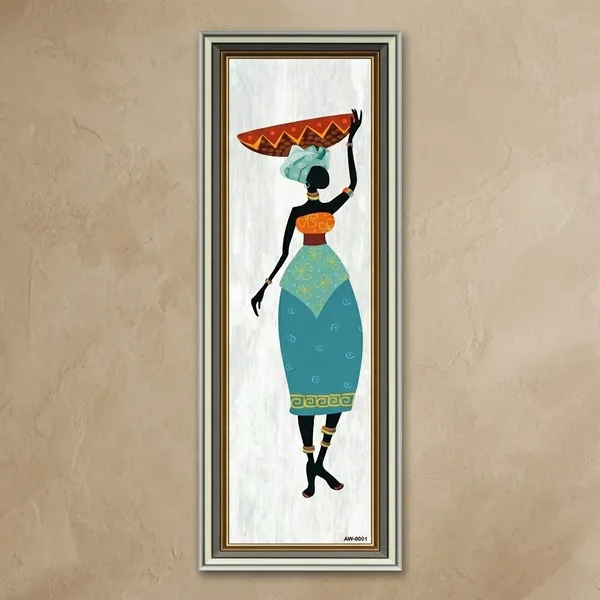 African_Woman_Carrying_Bowl_Framed_Wall_Art