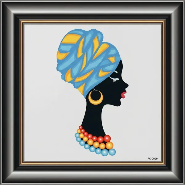 African_Woman_Silhouette_Wall_Art_With_Blue_And_Yellow_Turban