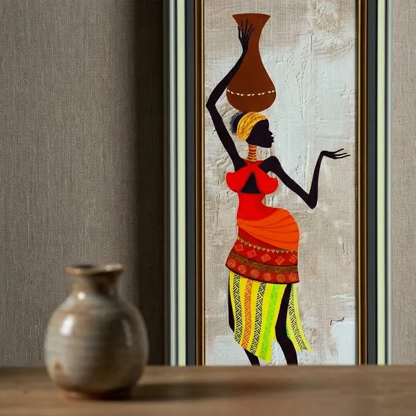 African_Woman_Carrying_Pot_Wall_Art