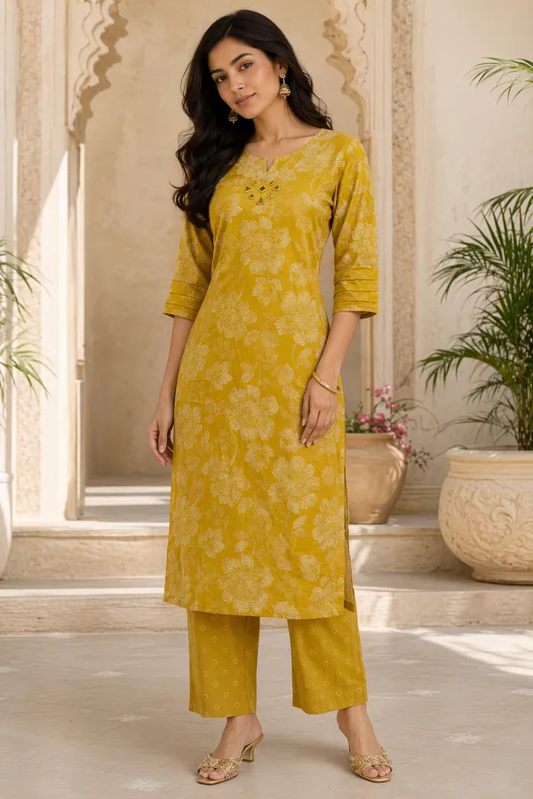 Cotton_Floral_Print_Mirror_Work_Straight_Kurta_For_Women