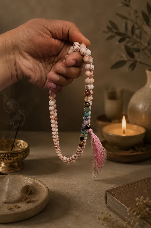 Red_Picasso_with_7_Chakra_Japa_Mala
