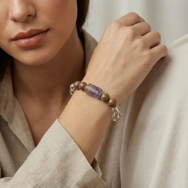 Clear_Quartz_Unakite_Amethyst_Bracelet