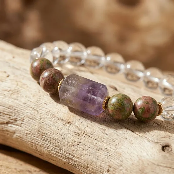 Clear_Quartz_Unakite_Amethyst_Bracelet