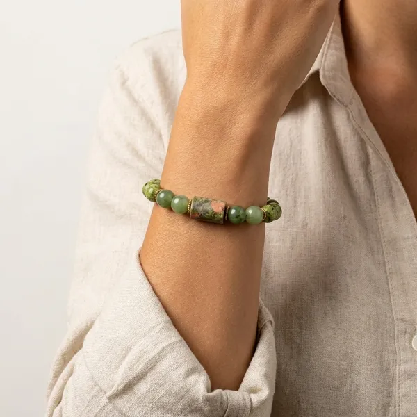 Green_Dalmatian_Prehnite_Unakite_Bracelet