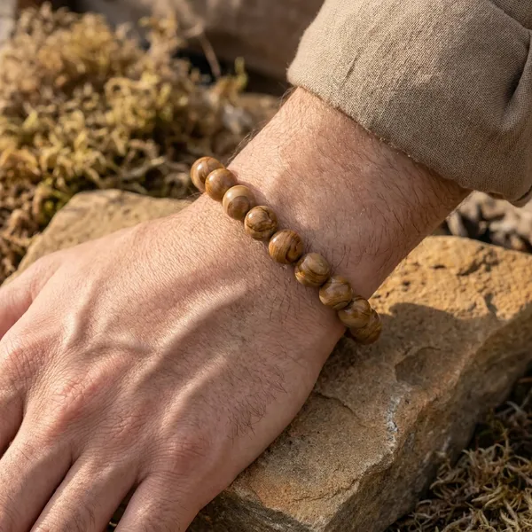Petrified_Wood_Jasper_Bracelet